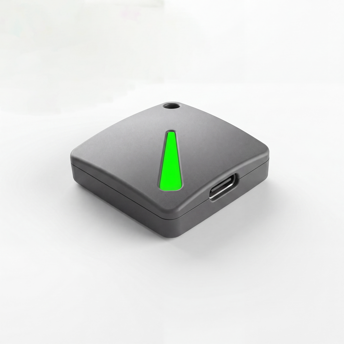 Hideez Key 5 FIDO2 security key with USB-C port and green LED indicator