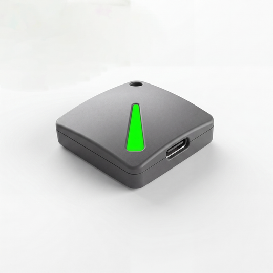 Hideez Key 5 FIDO2 security key with USB-C port and green LED indicator