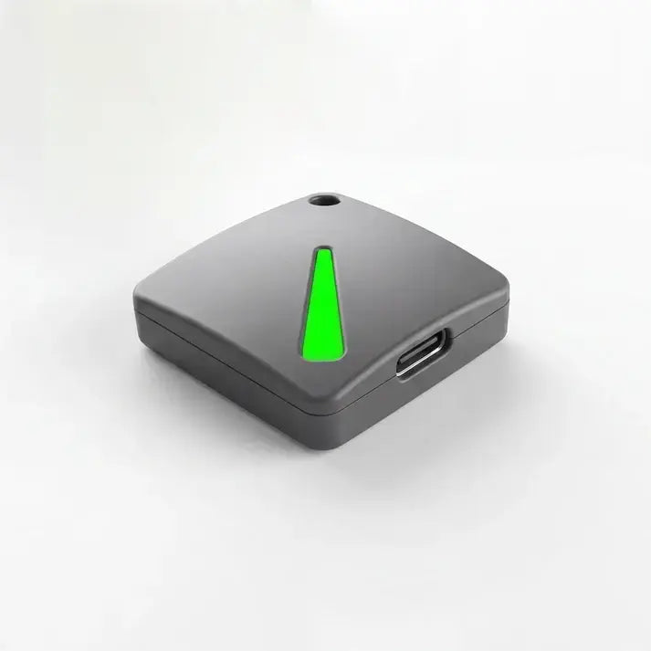 Hideez Key 5 FIDO2 security key with USB-C port and green LED indicator