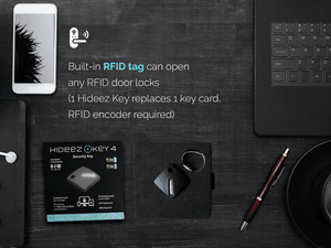 Hideez Key 4 - Universal Bluetooth, NFC, USB Security Key. Password vault, OTP Generator for 2FA, FIDO authenticator, Proximity-based lock, RFID door lock